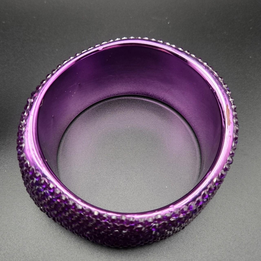 Purple Chunky Rhinestone Bangle - Picture 5 of 6